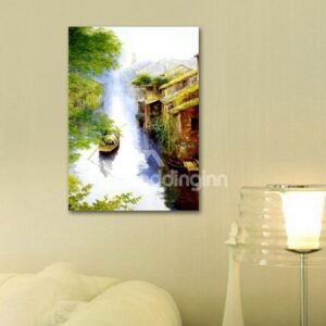 New Arrival Beautiful Boat on the River Waterland Print Cross Film Wall Art Prints
