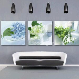 New Arrival Beautiful Flowers in the Vase Print 3-piece Cross Film Wall Art Prints