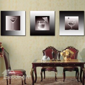 New Arrival Lovely Ice Cream Cups Print 3-piece Cross Film Wall Art Prints