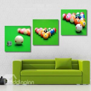 New Arrival Lovely Billiards Print 3-piece Cross Film Wall Art Prints