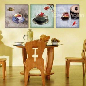 New Arrival Beautiful Tea Cup Sets Print 3-piece Cross Film Wall Art Prints