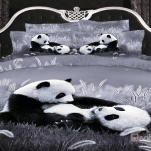 New Arrival Top Class Skincare Lovely Panda 3D Print 4 Piece Bedding Sets