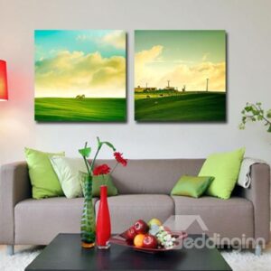 New Arrival Beautiful Prairie Print 2-piece Cross Film Green Wall Art Prints