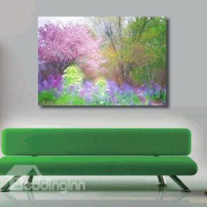 New Arrival Lovely Colorful Flowers and Trees Print Cross Film Wall Art Prints