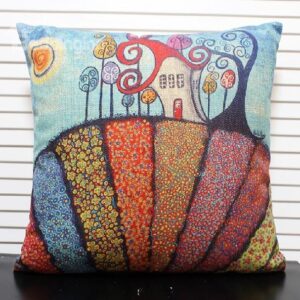 New Arrival Lovely Fairy-tale Castle Print Throw Pillow Case