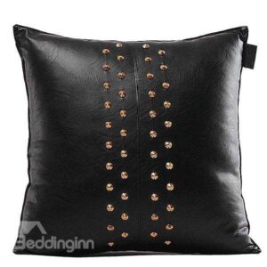 New Arrival Dashing Rivets Leather Throw Pillow Case