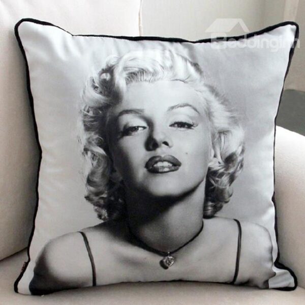 New Arrival Elegant Marilyn Monroe Black and White Print Throw Pillow