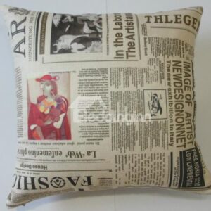 New Arrival European Style Antique Newspaper Print Throw Pillow