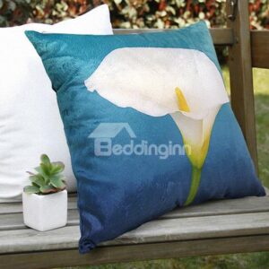 New Arrival Elegant Single Calla Flower Print Throw Pillowcase