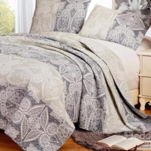 New Arrival Elegant Gray Floral Patterns 3-piece Bed in a Bag Sets