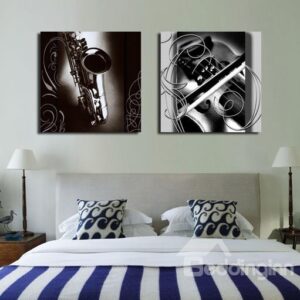 New Arrival Elegant Saxophone Print 2-piece Cross Film Wall Art Prints