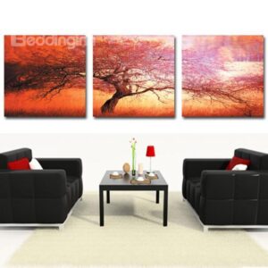 New Arrival Beautiful Big Tree Print 3-piece Cross Film Wall Art Prints