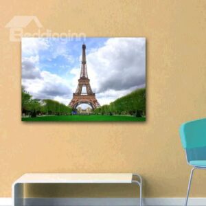 New Arrival Beautiful Eiffel Tower and Sky Print Cross Film Wall Art Prints