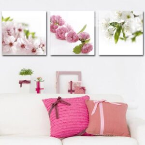 New Arrival Lovely Blossoms Print 3-piece Cross Film Wall Art Prints