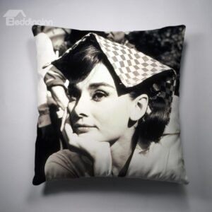 New Arrival Elegant Audrey Hepburn Holding Chin Print Throw Pillow