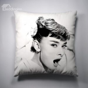 New Arrival Lovely Audrey Hepburn Yawning Print Throw Pillow