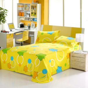 New Arrival Lovely Stars and Circles Print Yellow Sheet