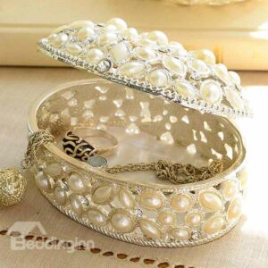 New Arrival Beautiful Pearl Style Elliptical Jewel Box