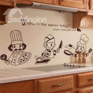 New Arrival Cute Chefs and Letters Print Wall Sticker