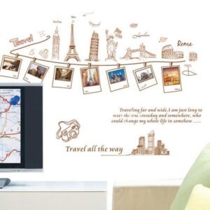 New Arrival Beautiful World Travel Map Print Wall Stickers
