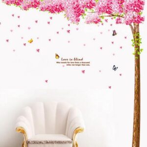 New Arrival Romantic Pink Cherry Blossoms Print Wall Stickers