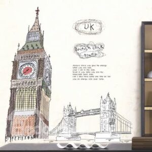 New Arrival Lovely Big Ben Tower Print Wall Stickers