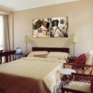 New Arrival Antique Style Camera and Photos Print 2-piece Cross Film Wall Art Prints