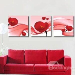 New Arrival Lovely Red Calla Flowers Print 3-piece Cross Film Wall Art Prints