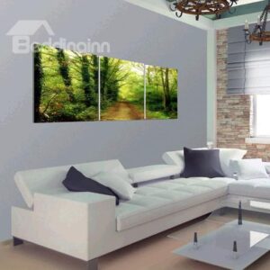 New Arrival Beautiful Path in Forest Print 3-piece Cross Film Wall Art Prints