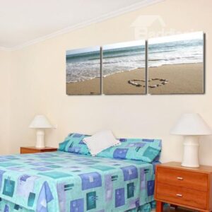 New Arrival Beautiful Wave Hitting the Beach Print 3-piece Cross Film Wall Art Prints