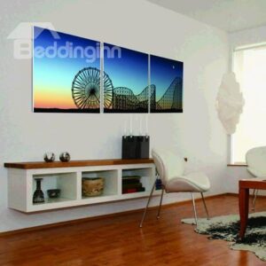 New Arrival Lovely Sky Wheel and Blue Sky Print 3-piece Cross Film Wall Art Prints