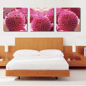 New Arrival Lovely Rose Red Floral Ball Print 3-piece Cross Film Wall Art Prints