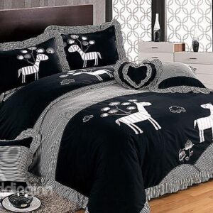 New Arrival Korean Style Lovely Cartoon Horse Print 4 Piece Bedding Sets