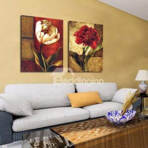 New Arrival Beautiful Flowers Print 2-piece Cross Film Wall Art Prints