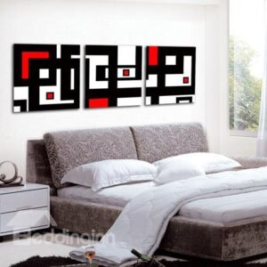 New Arrival Modern Style Abstract Lines Print 3-piece Cross Film Wall Art Prints