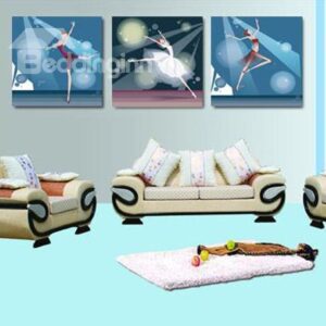New Arrival Beautiful Dancing Lady Print 3-piece Cross Film Wall Art Prints