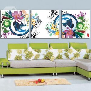 New Arrival Modern Style Beautiful Abstract Painting Print 3-piece Cross Film Wall Art Prints