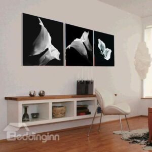 New Arrival Elegant White Calla Flowers Print 3-piece Cross Film Wall Art Prints