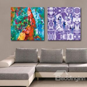 New Arrival Beautiful Colorful Irregular Patterns Print 2-piece Cross Film Wall Art Prints