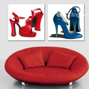 New Arrival Lovely High Heels Print 2-piece Cross Film Wall Art Prints