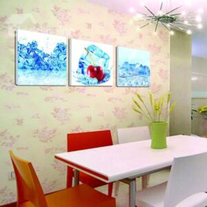 New Arrival Lovely Cherry in Ice Print 3-piece Cross Film Wall Art Prints