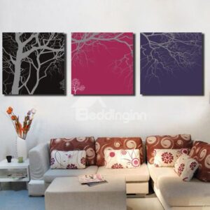 New Arrival Elegant Trees and Branches Print 3-piece Cross Film Wall Art Prints