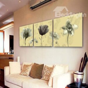 New Arrival Pretty Flowers Print 3-piece Cross Film Wall Art Prints