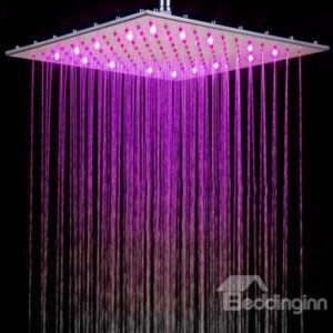 16 Inches All Copper LED Color-changing Shower Head Faucet