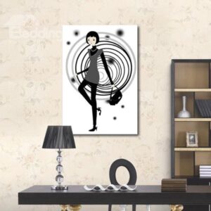 New Arrival Lovely Little Girl Holding Bag Print Cross Film Wall Art Prints