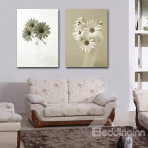 New Arrival Lovely Daisy Flowers in Glass Print 2-piece Cross Film Wall Art Prints