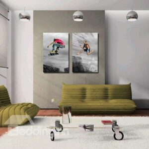 New Arrival Cool Guys Sporting Print 2-piece Cross Film Wall Art Prints