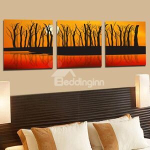 New Arrival Elegant Withered Trees at Dusk Print 3-piece Cross Film Wall Art Prints