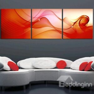 New Arrival Modern Golden Red Patterns Print 3-piece Cross Film Wall Art Prints