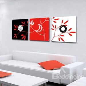 New Arrival Modern Tree Twigs Print 3-piece Cross Film Wall Art Prints